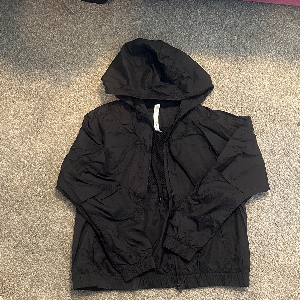 Black windbreaker